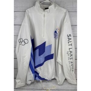 Salt Lake 2002 Olympic Torch Relay Jacket Pants Set White Blue 3XL